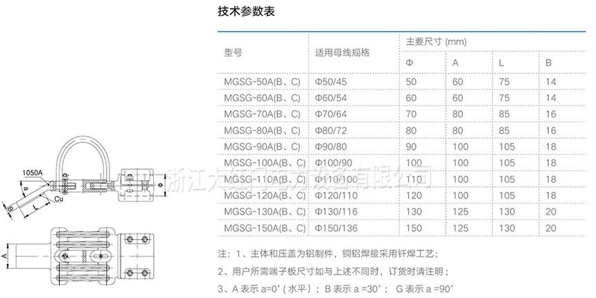 MGSG型管母線(xiàn)銅鋁伸縮夾產(chǎn)品詳情